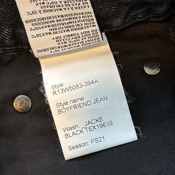 R13 Distressed Boyfriend Jean in Jake Black 24 - Picture 12 of 16